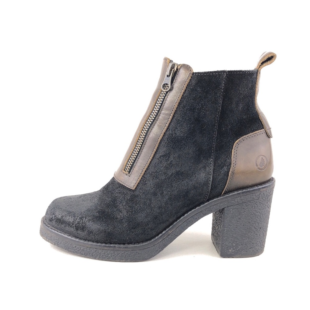 Casta Yucca Black Leather Double Zip Ankle Boots EUR 37